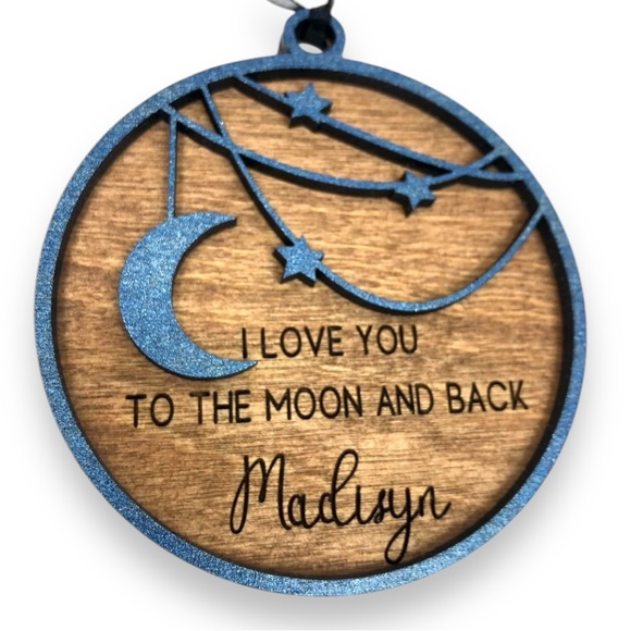Custom Engraved Ornament I Love You To The Moon And Back - Picture 2 of 5
